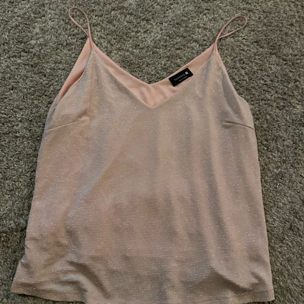 Pink, sparkly tank top